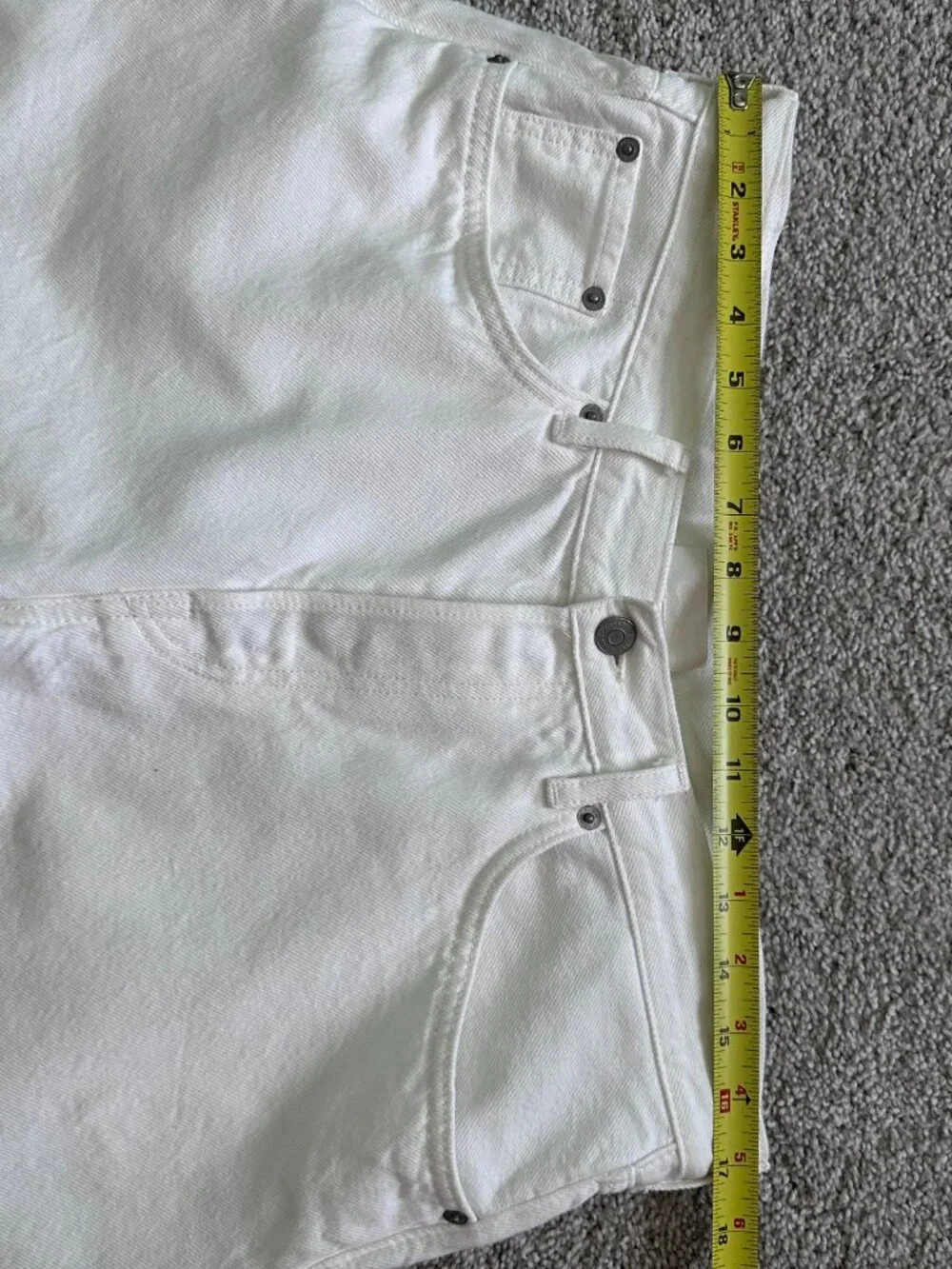 COS Women’s White Denim Bermuda Shorts Size 32 High Rise Lyocell Cotton